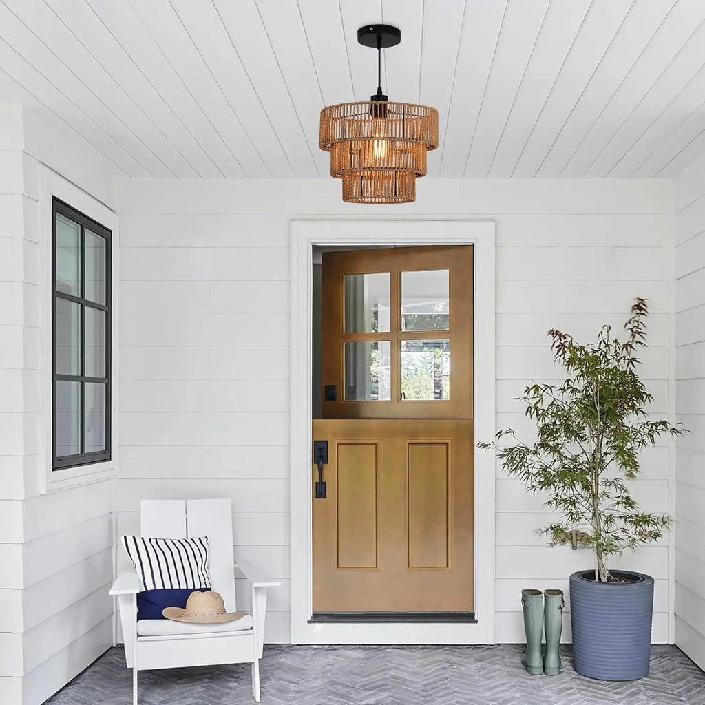 Modern Rattan Chandelier | Eddy Hanging Ceiling Light