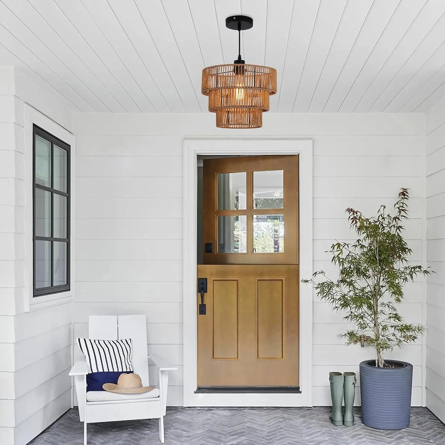 Modern Rattan Chandelier | Eddy Hanging Ceiling Light
