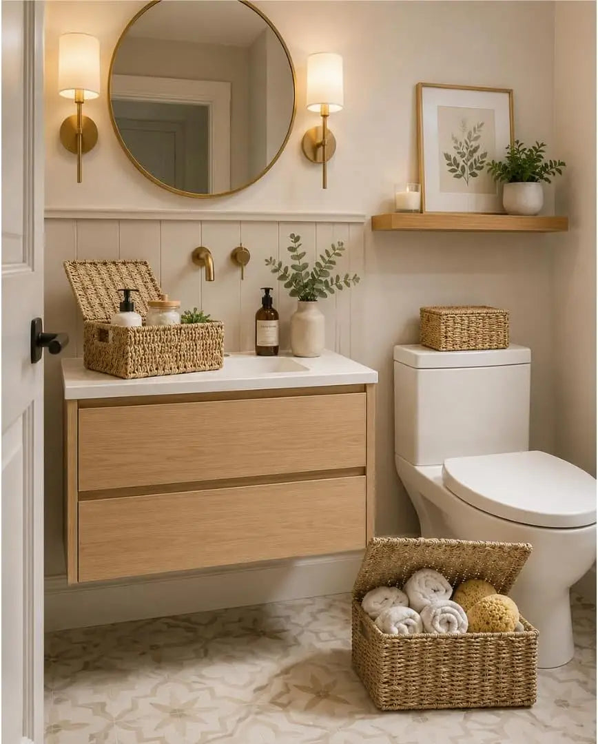 Modern Seagrass Storage Basket | Calder Set of 4 Woven Organizer