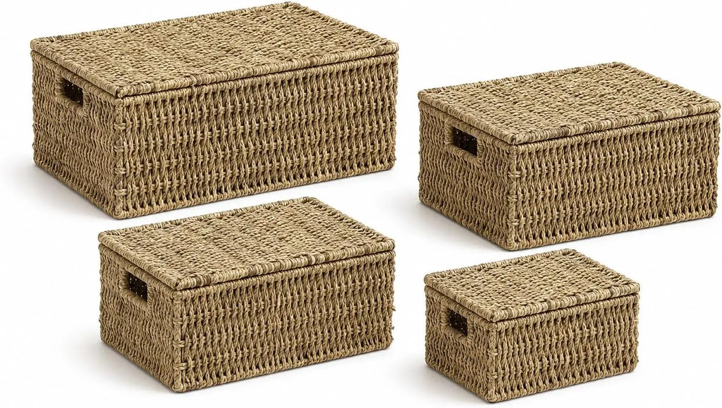 Modern Seagrass Storage Basket | Calder Set of 4 Woven Organizer