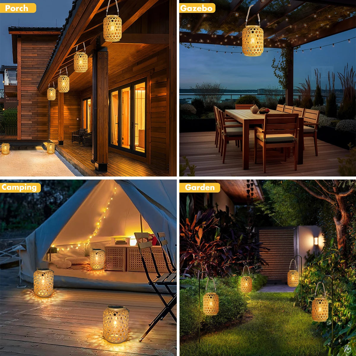 Modern Rattan Lantern | Vesper Garden Light for Garden