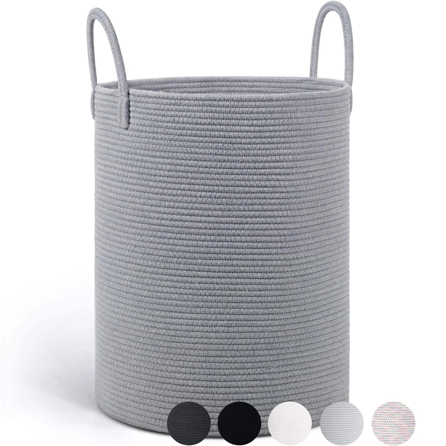 Modern Cotton Storage Basket | Laurel Woven Organizer for Living Room