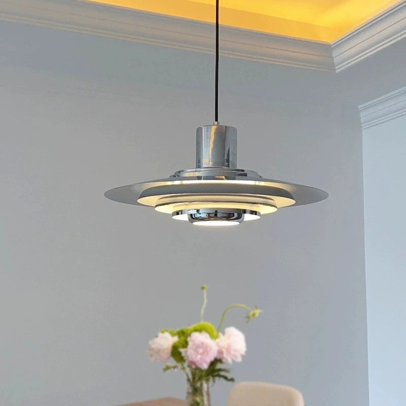 Minimalist Metal Chandelier | Mira Hanging Ceiling Light for Bedroom