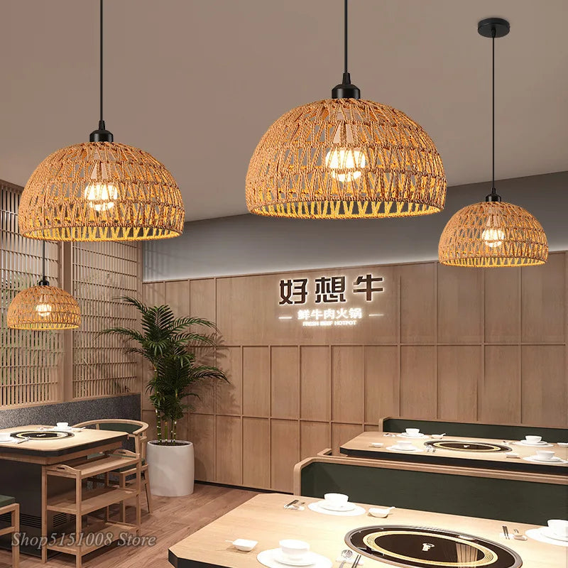 Modern Rattan Pendant Light | Vela Hanging Lamp