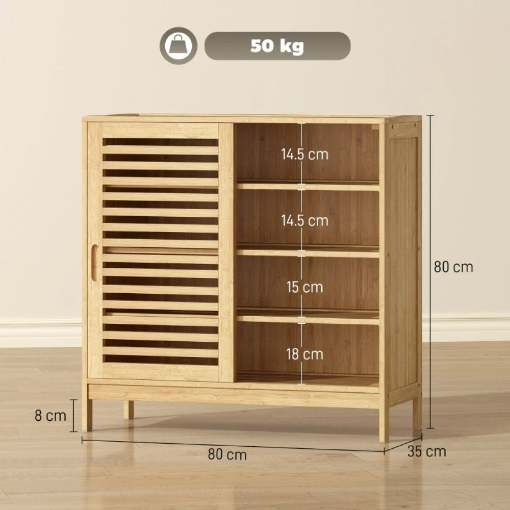 Modern Bamboo Storage Cabinet | Saddle for Hallway