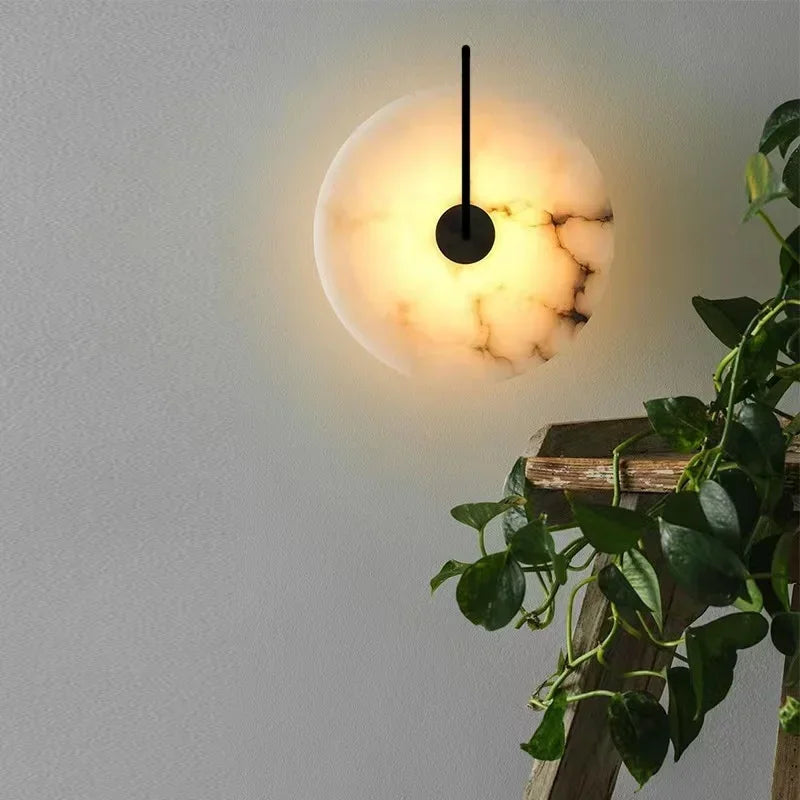 Minimalist Marble Wall Sconce | Teasel Wall Light Fixture for Bedroom