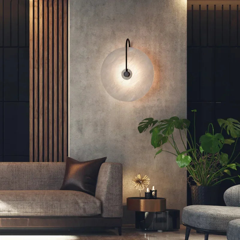 Minimalist Marble Wall Sconce | Teasel Wall Light Fixture for Bedroom