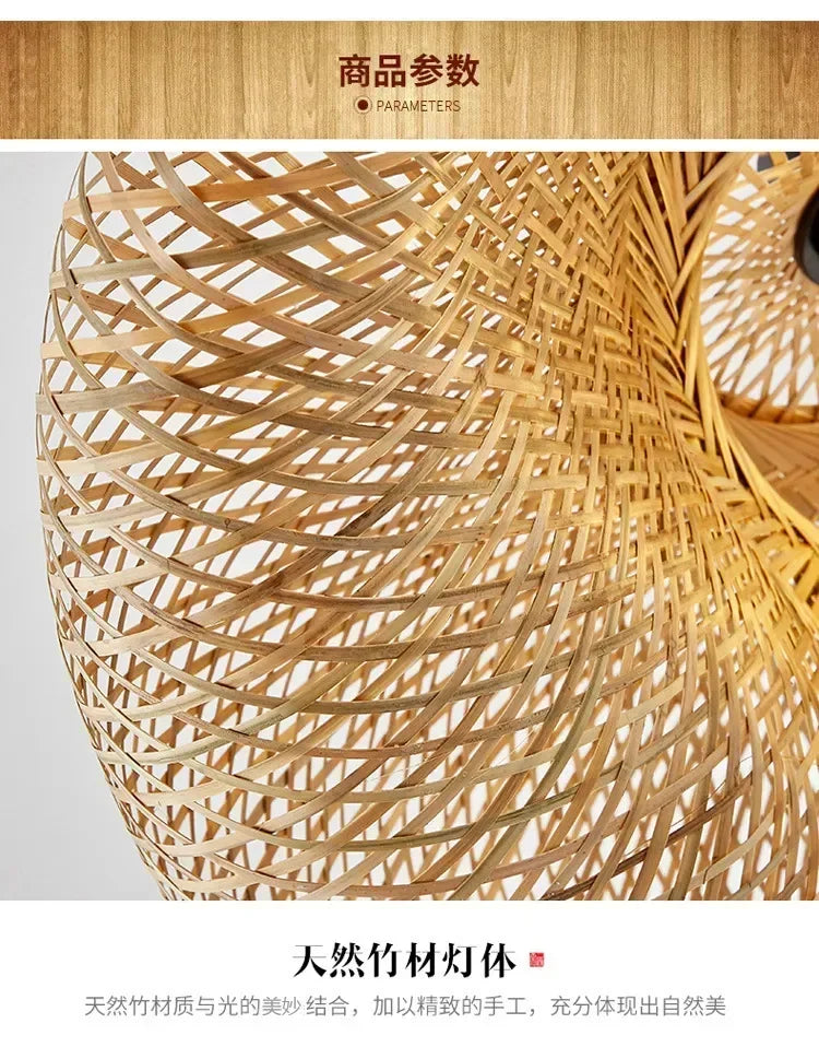 Modern Rattan Chandelier | Delta Hanging Ceiling Light for Bedroom