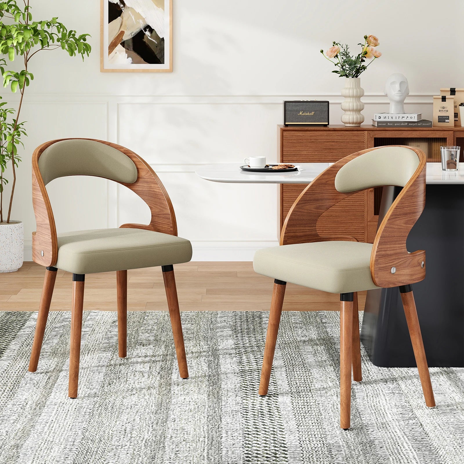 Modern Wood Dining Chairs | Forth Set of 2 for Kitchen