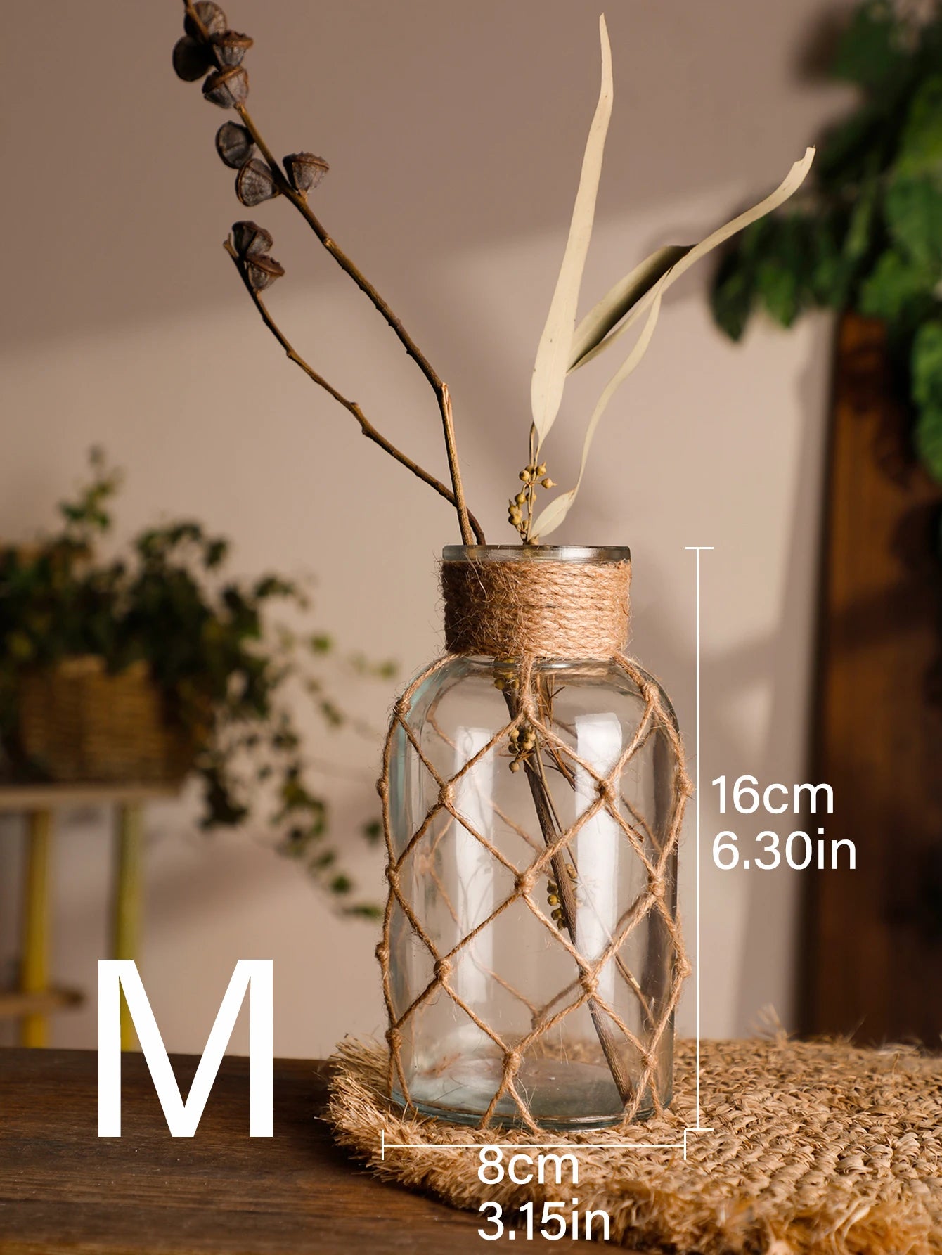 Modern Glass Vase | Grit Flower Vase for Living Room