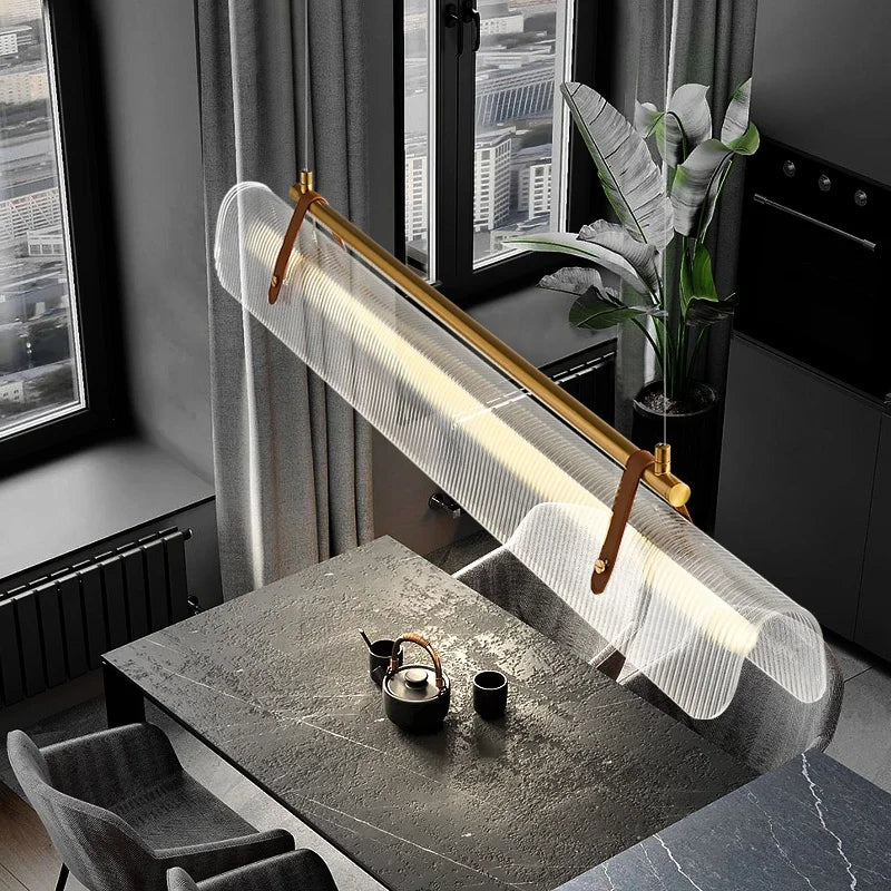 Minimalist Pendant Light | Spring Hanging Lamp for Dining Room