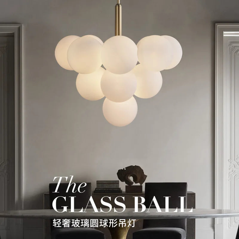 Minimalist Glass Chandelier | Plover Hanging Ceiling Light for Bedroom