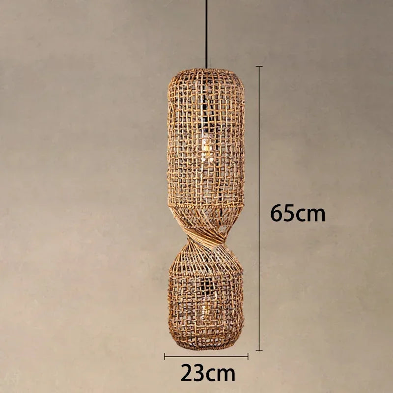 Modern Rattan Chandelier | Kirn Hanging Ceiling Light for Living Room