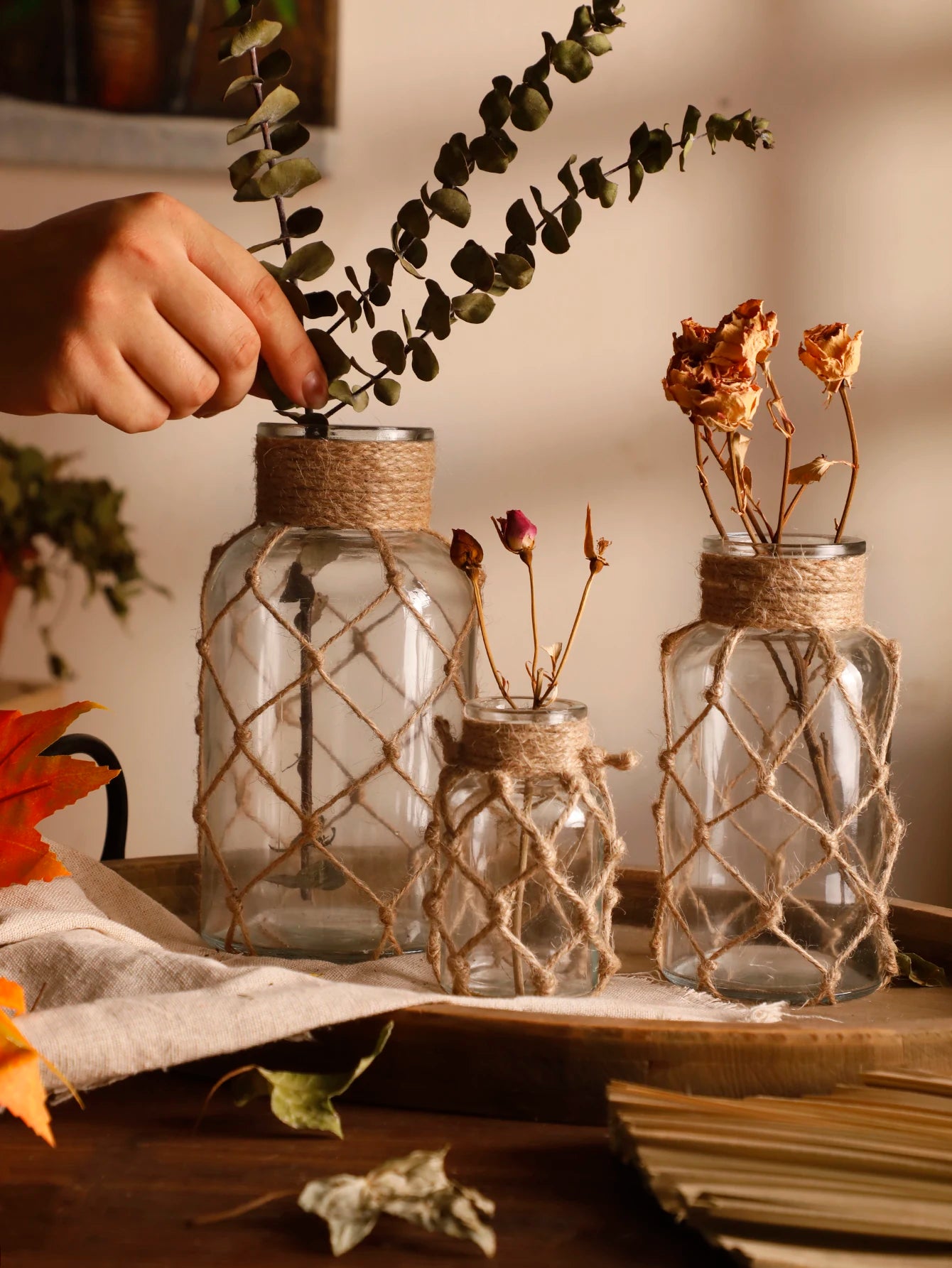 Modern Glass Vase | Grit Flower Vase for Living Room
