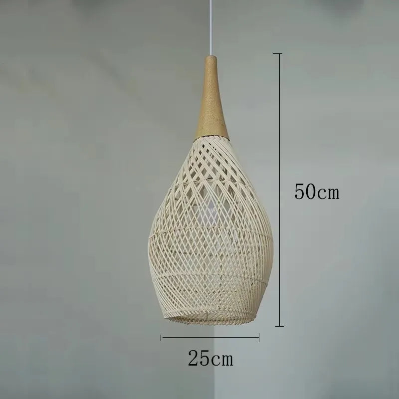Modern Rattan Chandelier | Fern Hanging Ceiling Light for Kitchen