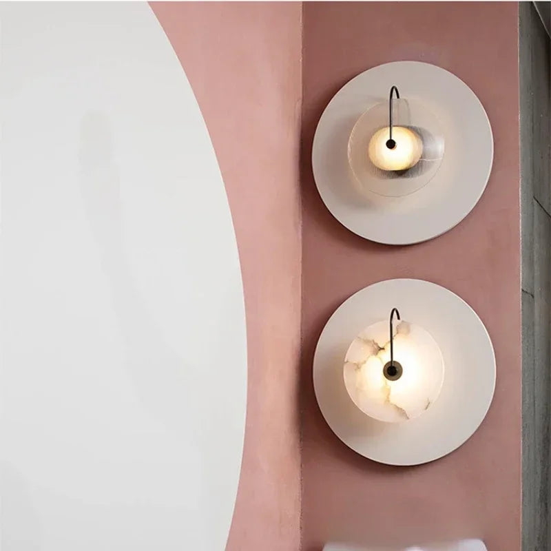 Minimalist Marble Wall Sconce | Teasel Wall Light Fixture for Bedroom
