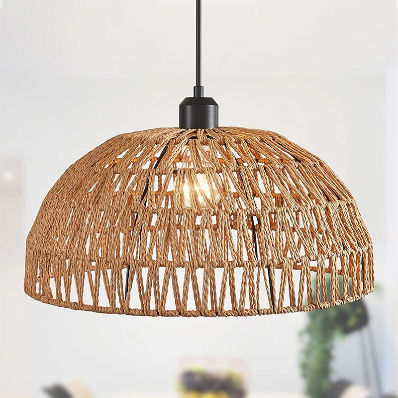 Modern Rattan Pendant Light | Rye Hanging Lamp for Bedroom