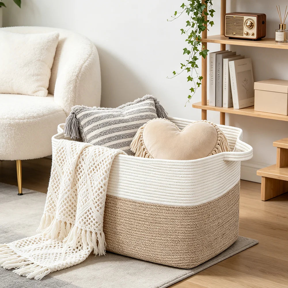Modern Storage Basket | Foam Woven Organizer