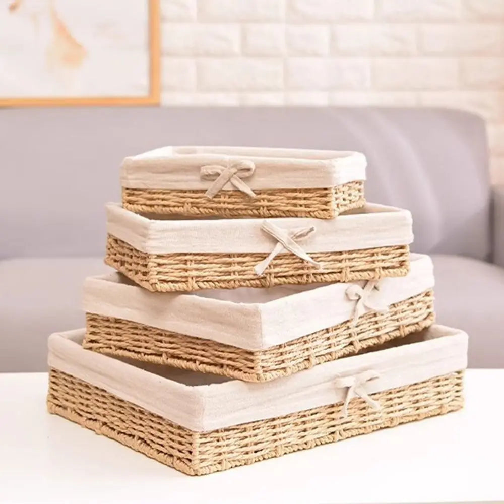 Modern Rattan Storage Basket | Vetch Woven Organizer
