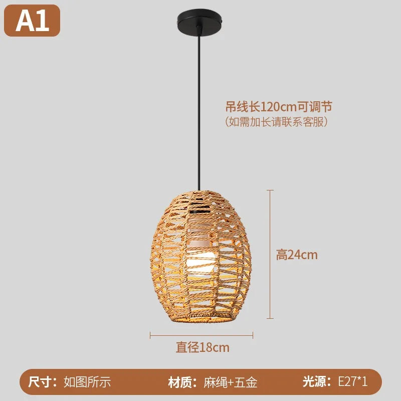 Modern Rattan Pendant Light | Vela Hanging Lamp