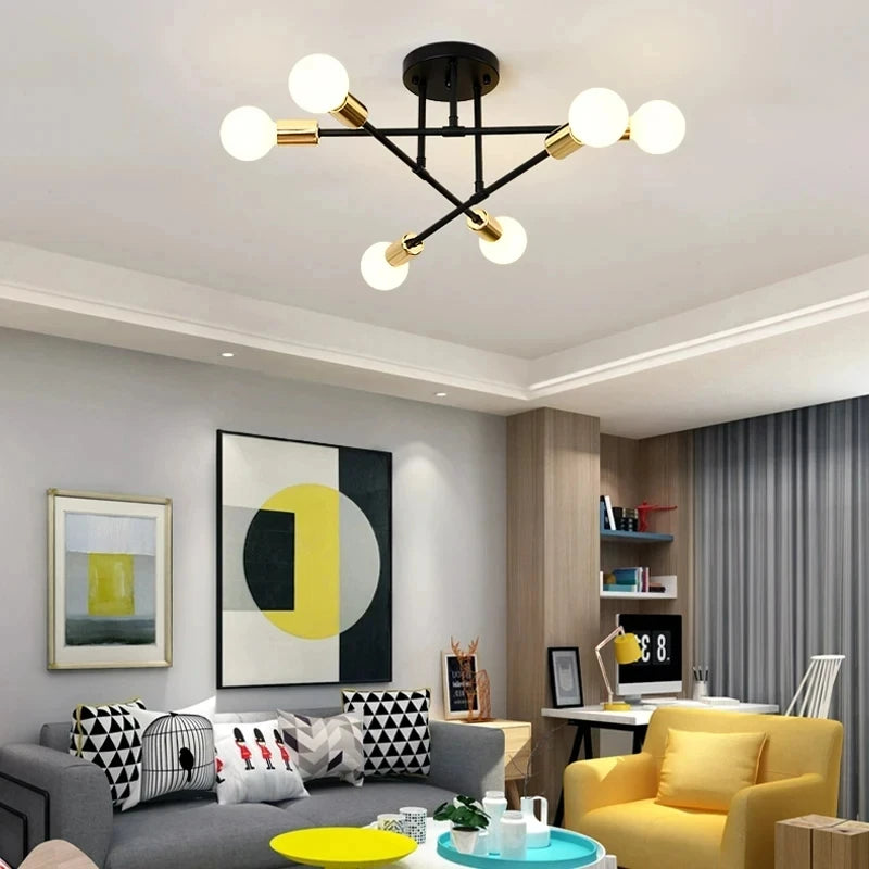 Minimalist Chandelier | Sound Hanging Ceiling Light Black
