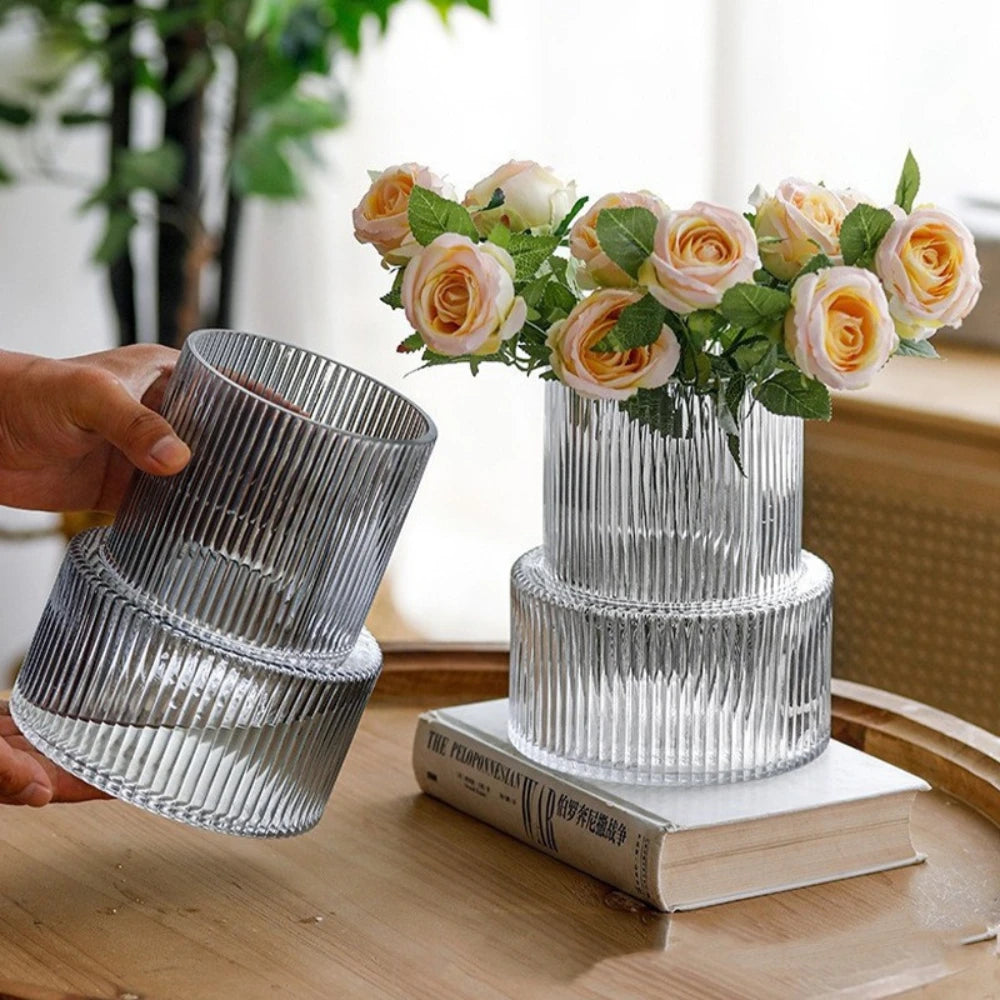 Modern Glass Vase | Stac Flower Vase