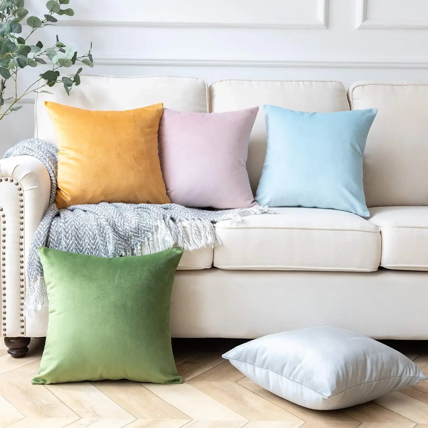 Modern Velvet Cushion Cover | Eyre Throw Pillow Cover for Living Room