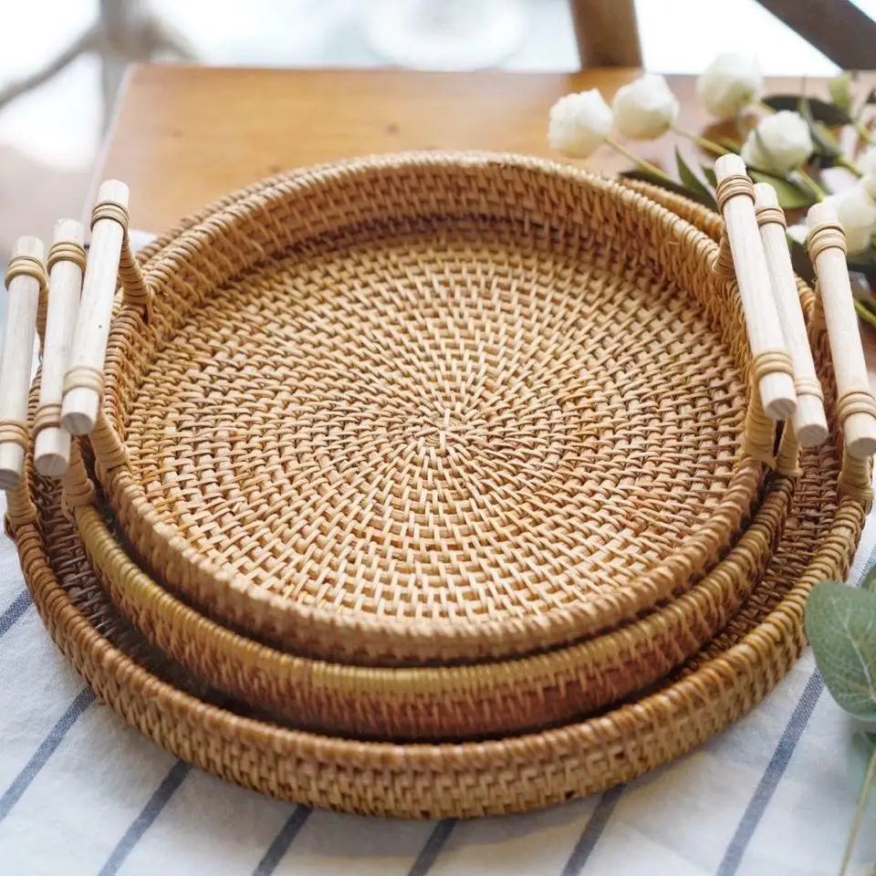 Modern Rattan Storage Basket | Hesper Woven Organizer for Kitchen