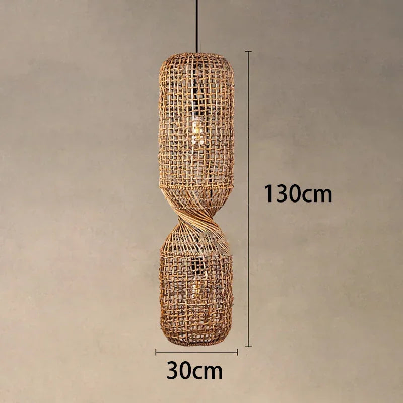 Modern Rattan Chandelier | Kirn Hanging Ceiling Light for Living Room