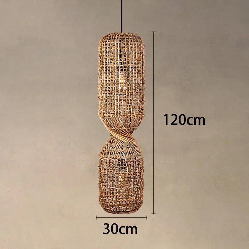 Modern Rattan Chandelier | Kirn Hanging Ceiling Light for Living Room