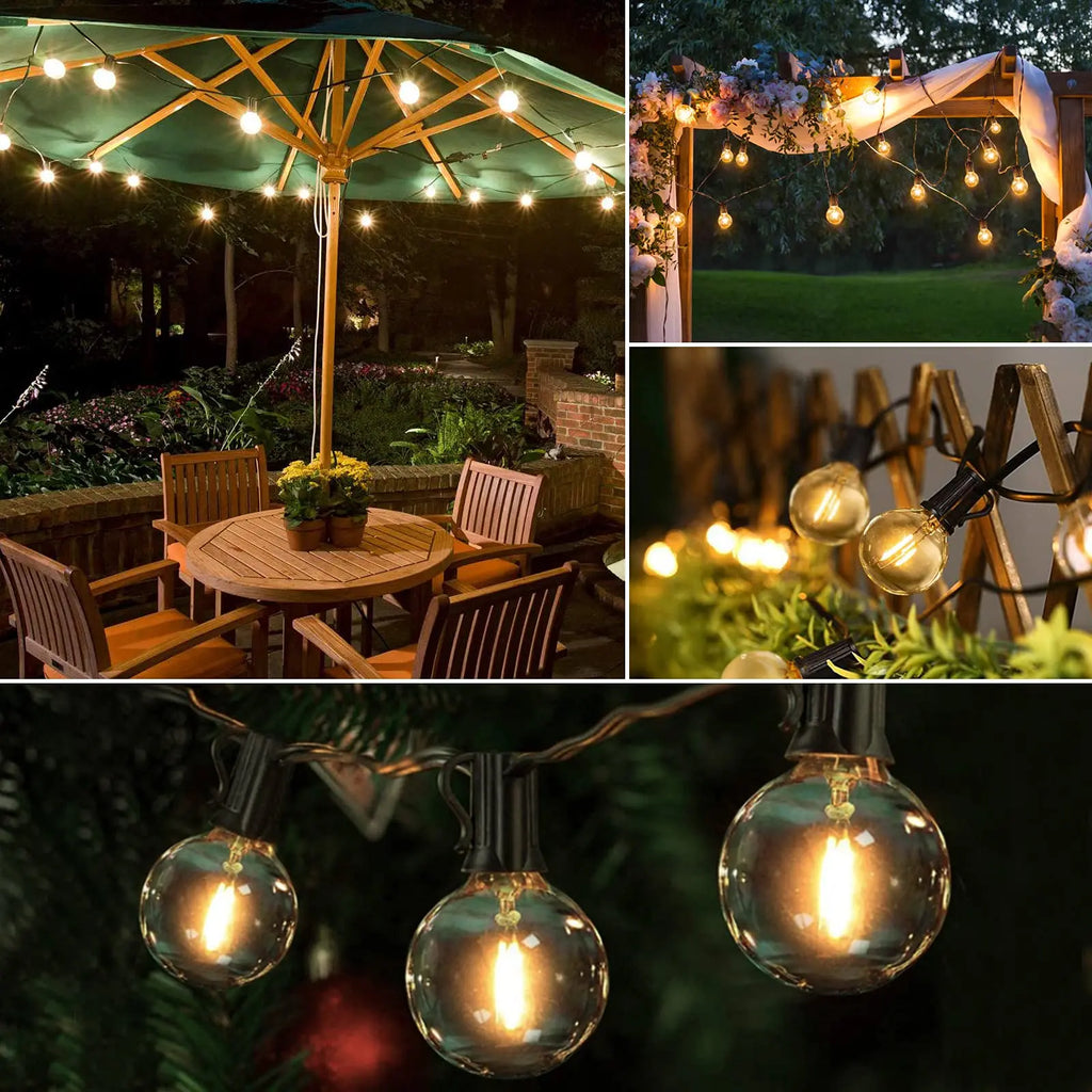Modern Glass String Lights | Beech Patio Lights for Patio