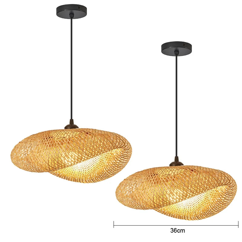 Modern Rattan Chandelier | Delta Hanging Ceiling Light for Bedroom