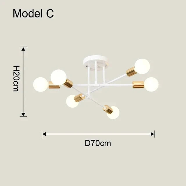 Minimalist Chandelier | Sound Hanging Ceiling Light Black