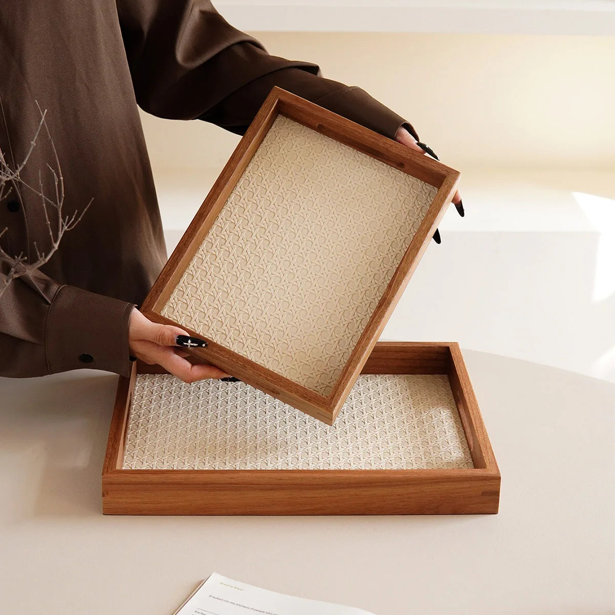 Modern Bamboo Tray | Ash for Living Room