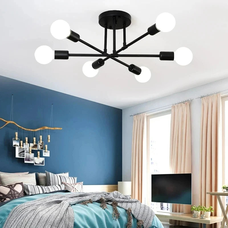 Minimalist Chandelier | Sound Hanging Ceiling Light Black