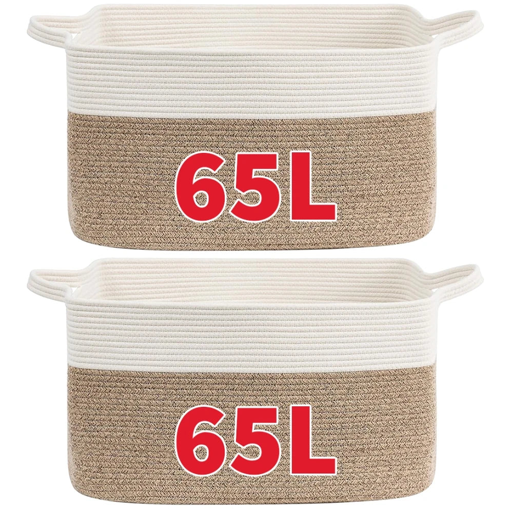 Modern Cotton Storage Basket | Clover Woven Organizer
