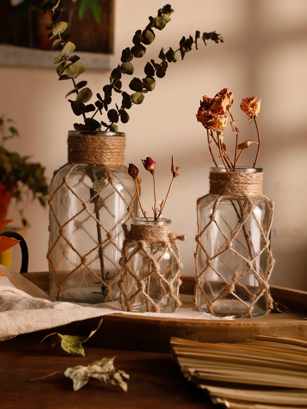 Modern Glass Vase | Grit Flower Vase for Living Room