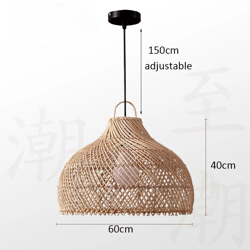 Modern Rattan Chandelier | Rowan Hanging Ceiling Light for Living Room