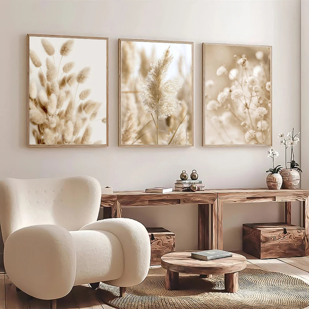 Modern Canvas Wall Art | Broom Set of 3 for Living Room