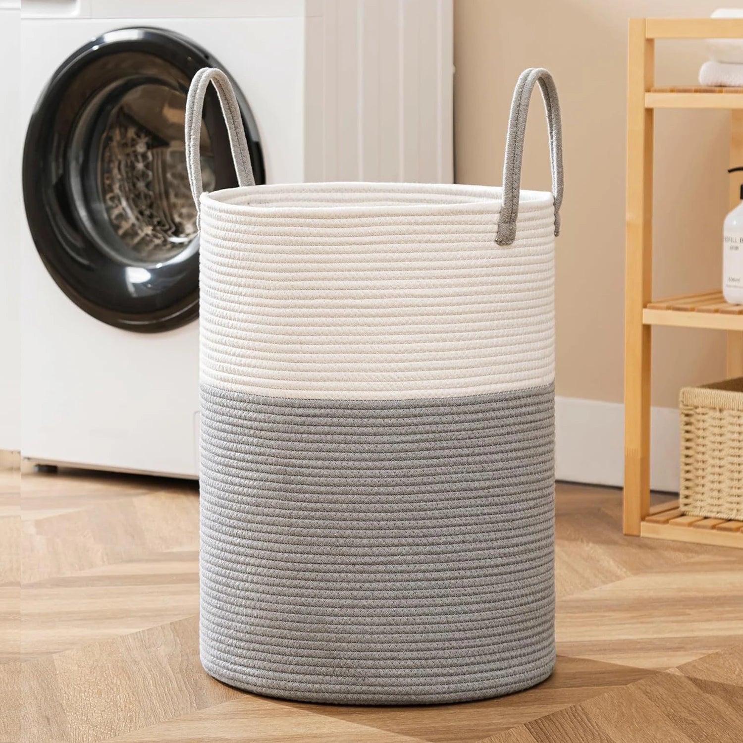 Modern Cotton Storage Basket | Laurel Woven Organizer for Living Room