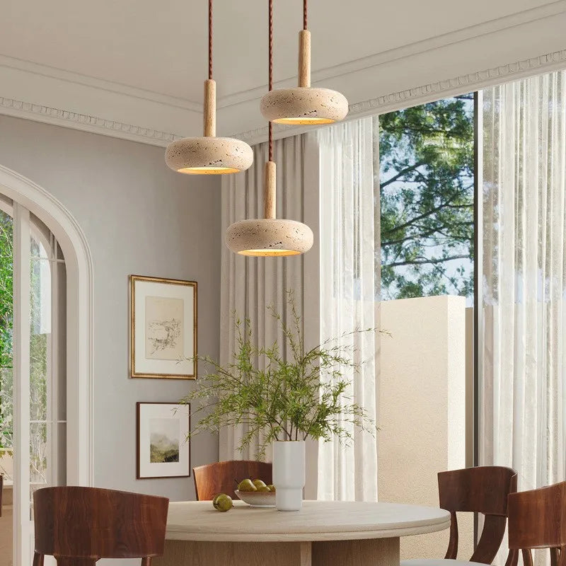 Modern Stone Pendant Light | Hollin Hanging Lamp for Bedroom