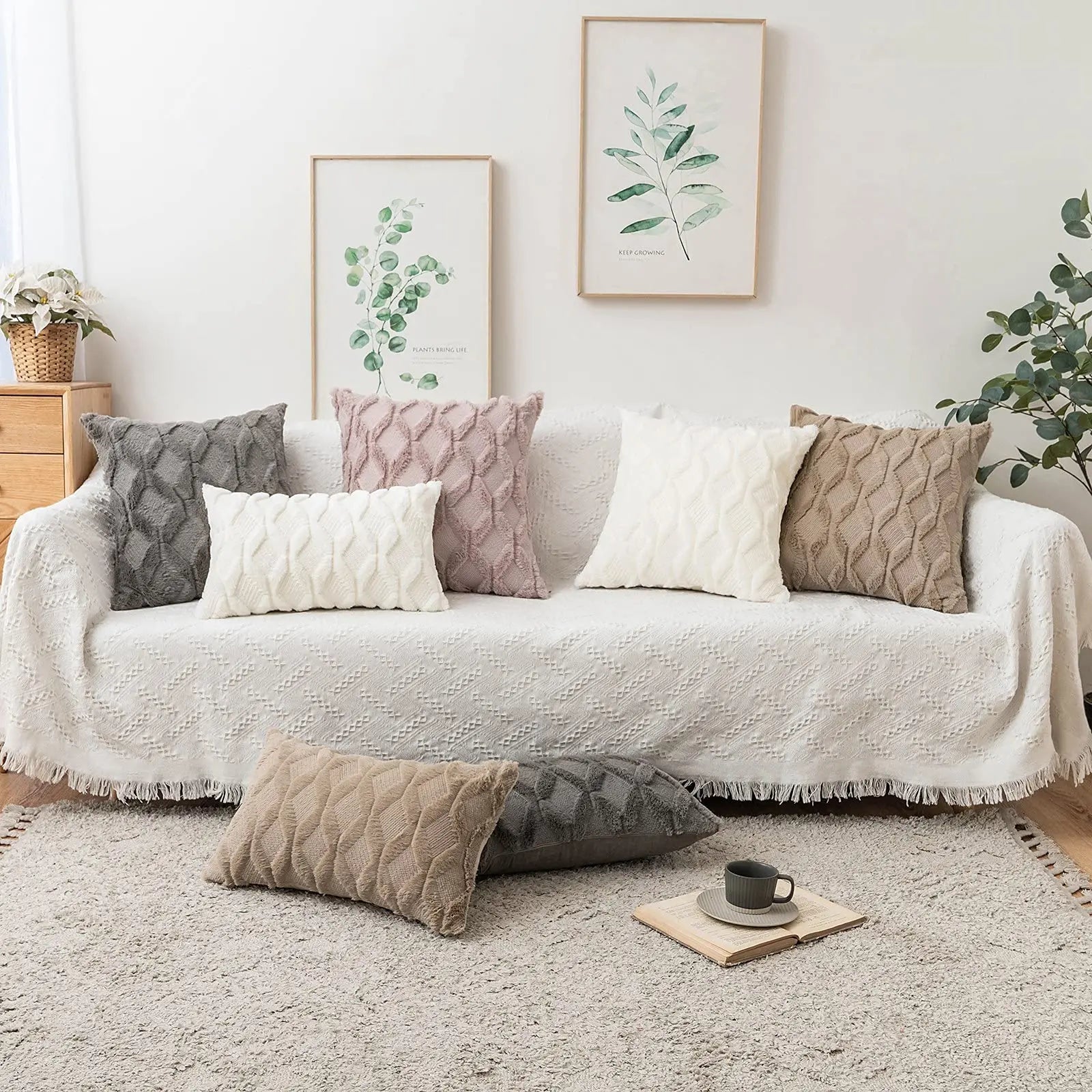Modern Cushion Cover | Fell Throw Pillow Cover for Living Room