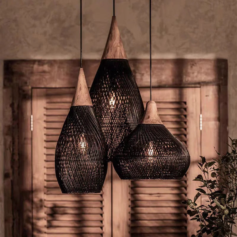 Modern Rattan Pendant Light | Isla Hanging Lamp for Kitchen