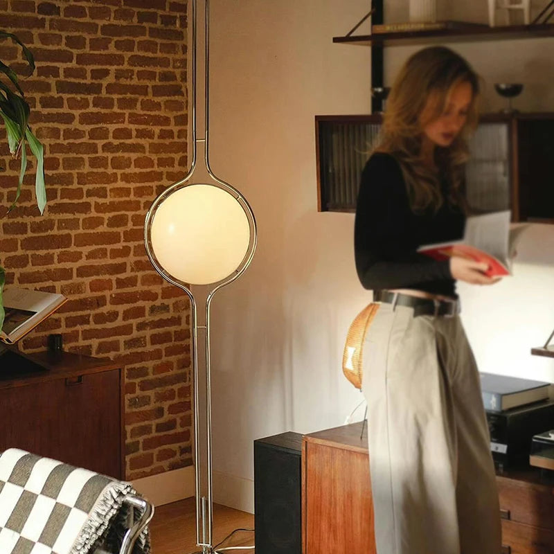 Modern Chrome Floor Lamp | Gloam Standing Light for Living Room