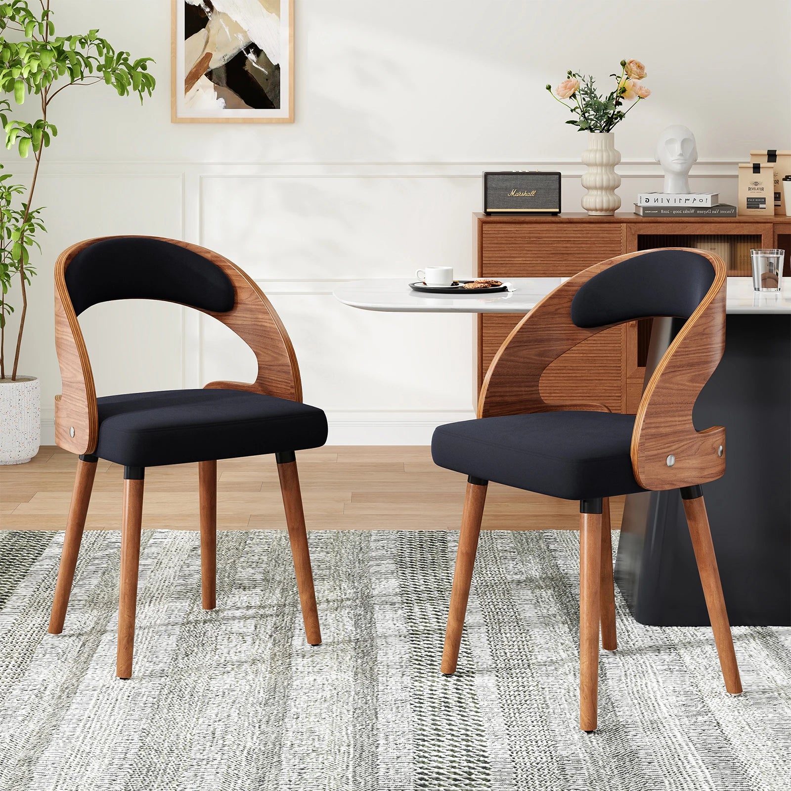 Modern Wood Dining Chairs | Forth Set of 2 for Kitchen