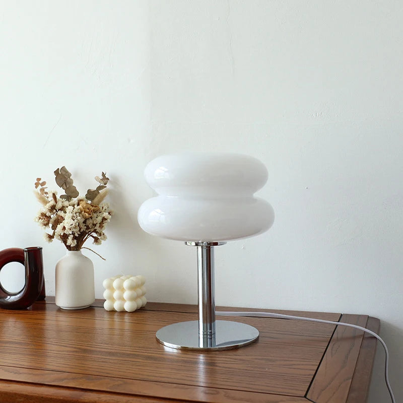 Modern Glass Table Lamp | Marl Bedside Light for Living Room