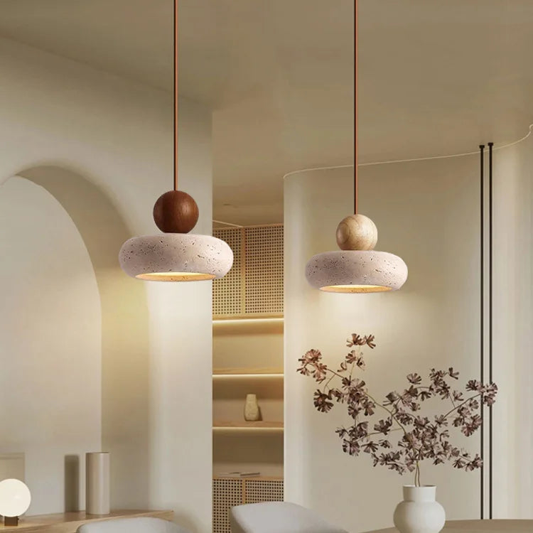 Modern Stone Pendant Light | Hollin Hanging Lamp for Bedroom