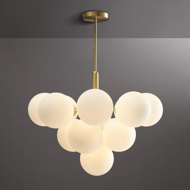 Minimalist Glass Chandelier | Plover Hanging Ceiling Light for Bedroom