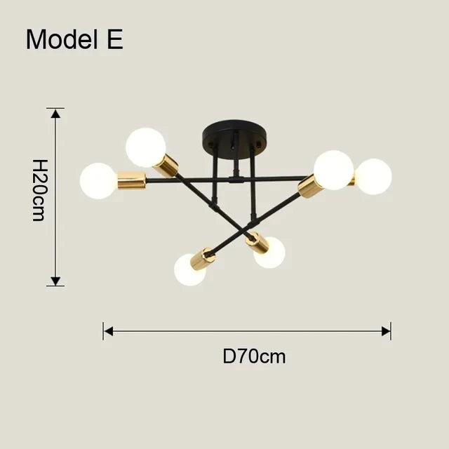 Minimalist Chandelier | Sound Hanging Ceiling Light Black