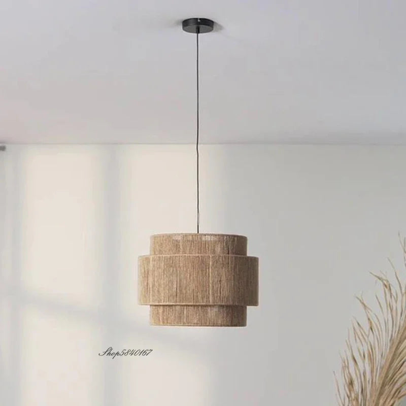 Modern Rattan Pendant Light | Kestrel Hanging Lamp for Living Room